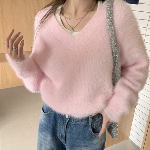 Pink best sale plain sweater