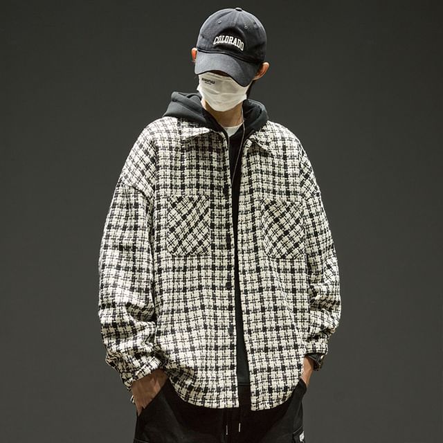 Lorencho-Plaid Button-Up Shirt Jacket