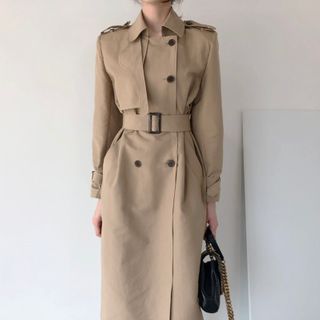 Coris - Double Breasted Trench Coat | YesStyle
