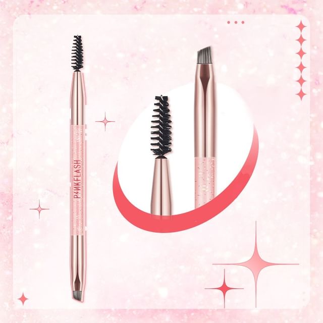 PINKFLASH-Dual-Ended Eyebrow Brush - Pennello Occhi Doppia Estremità