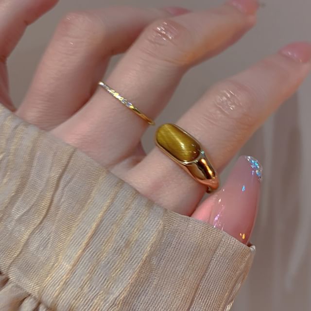 Kiren-Gemstone Open Ring