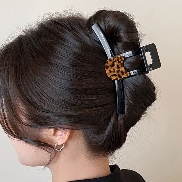 Jael-Cat Leopard Print Hair Claw Clip