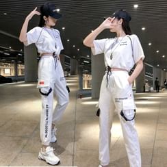 Robynn - 套装: 中袖短款T裇 + 工装慢跑裤 Robynn - 套装: 中袖短款T裇 + 工装慢跑裤