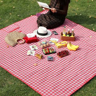Plaid Foldable Outdoor Picnic Blanket 