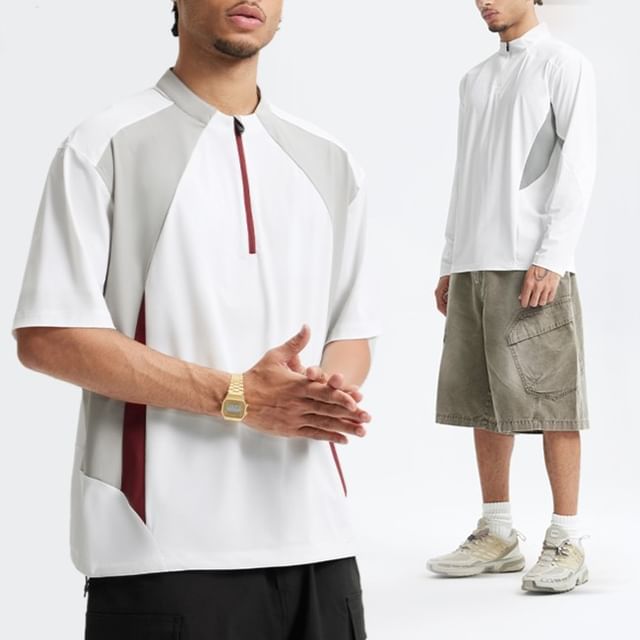 Newin-Half Zip Two Tone T-Shirt Various Designs