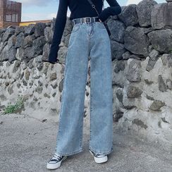 Denimot - High-Waist Light Washed Wide fit Jeans