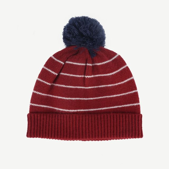 Sparktage-Pom Pom Striped Beanie