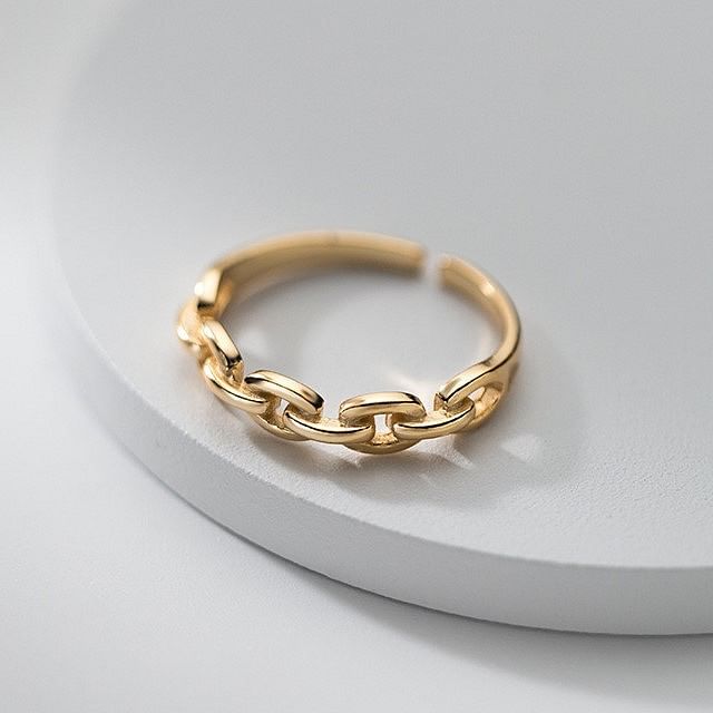 A-ROCH-S925 Sterling Silver Chain Open Ring