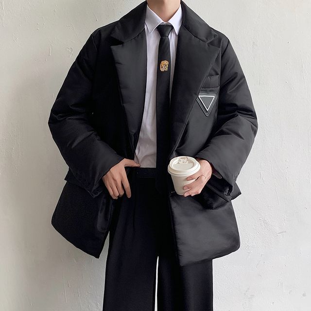 Freehop-Notch Lapel Padded Jacket