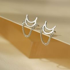 Chantos - 925 Sterling Silver Chained Earring