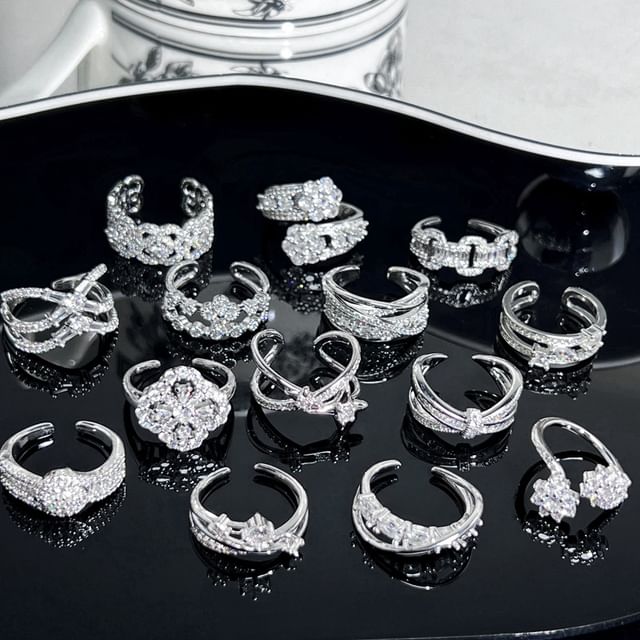 Seirios-Rhinestone Open Ring