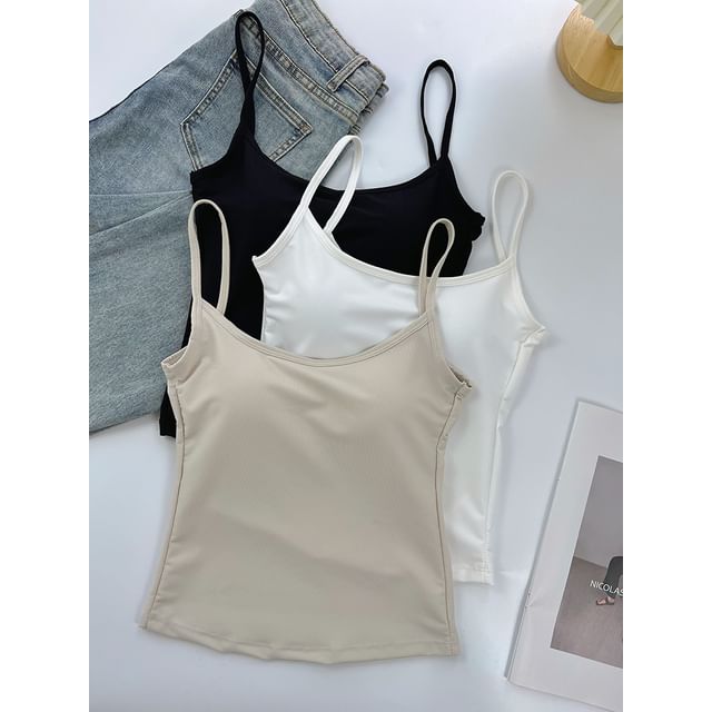 DIYI-Plain Padded Camisole Top