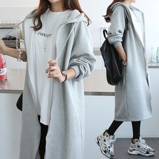 longline fleece hoodie