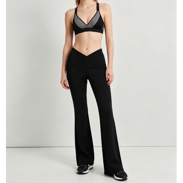 Asiris-High Waist Plain Flared Pants