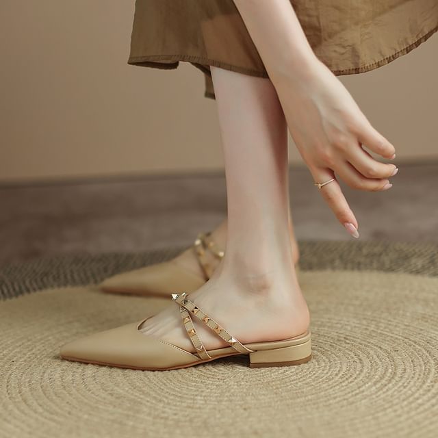 Cinnabelle-Pointed Toe Mary Jane Mules