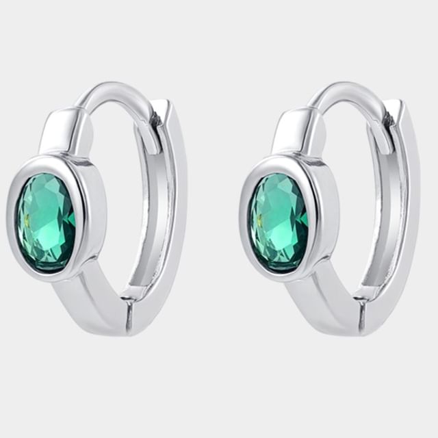 BABLIBU-Rhinestone Alloy Huggie Earring Set