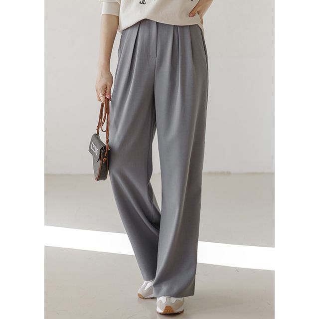 Styleonme - Tucked Wide Dress Pants | YesStyle