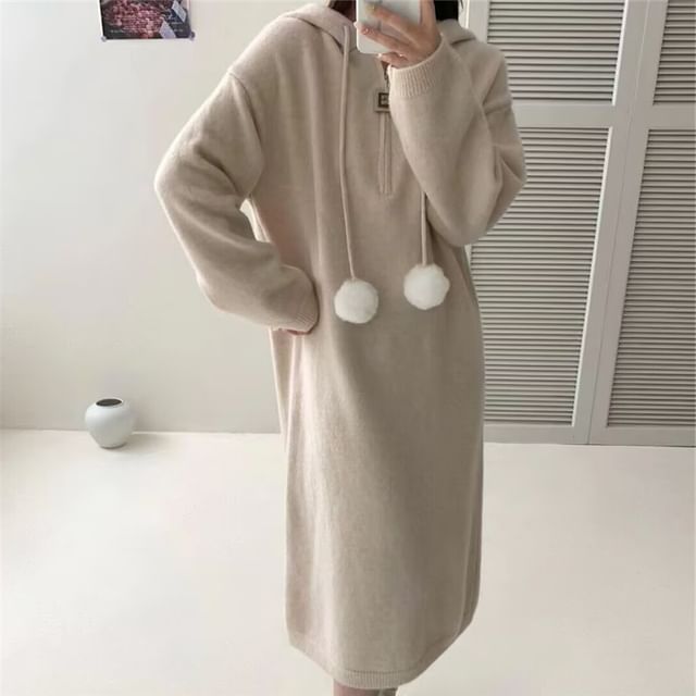 green emerald velvet dress Parchment Twist Cable Knit Drop Shoulder Loose Fit Sweater Dress – The  Rusted Nail Boutique main image 1