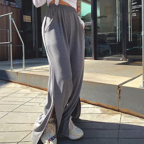 Slit-Side Wide-Leg Sweatpants