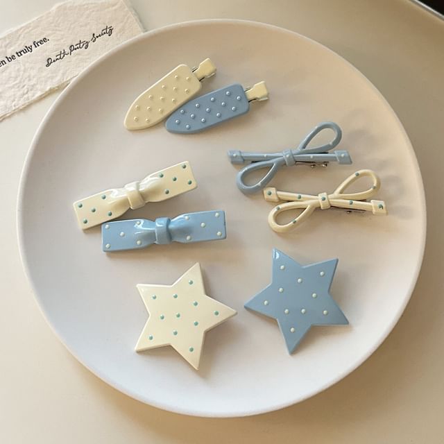 Gemsha-Polka Dot Hair Clip Various Designs