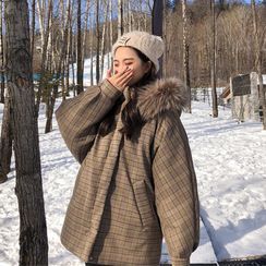Whoosh(ウーシュ) - Plaid Padded Coat Whoosh(ウーシュ) - Plaid Padded Coat
