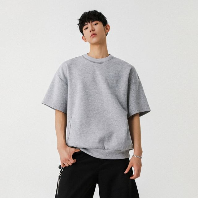 VEAZ-Short-Sleeve Crew Neck Plain T-Shirt