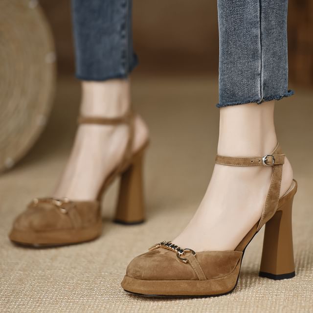 Karlao-Block Heel Horsebit Sandals