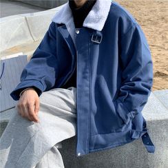 Cowpow - Buckled Fleece-Lined Zip Jacket Cowpow - Buckled Fleece-Lined Zip Jacket