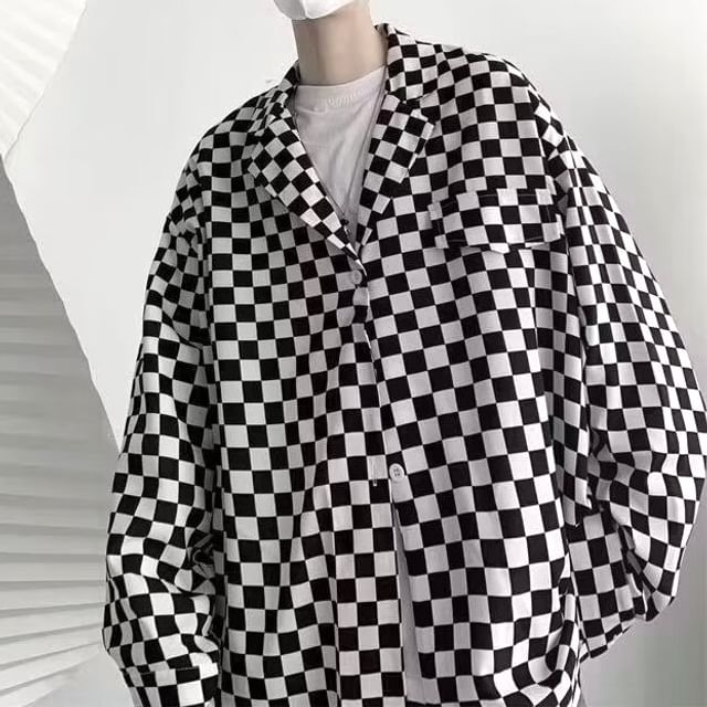 Blueforce-Long-Sleeve Collared Checker Shirt
