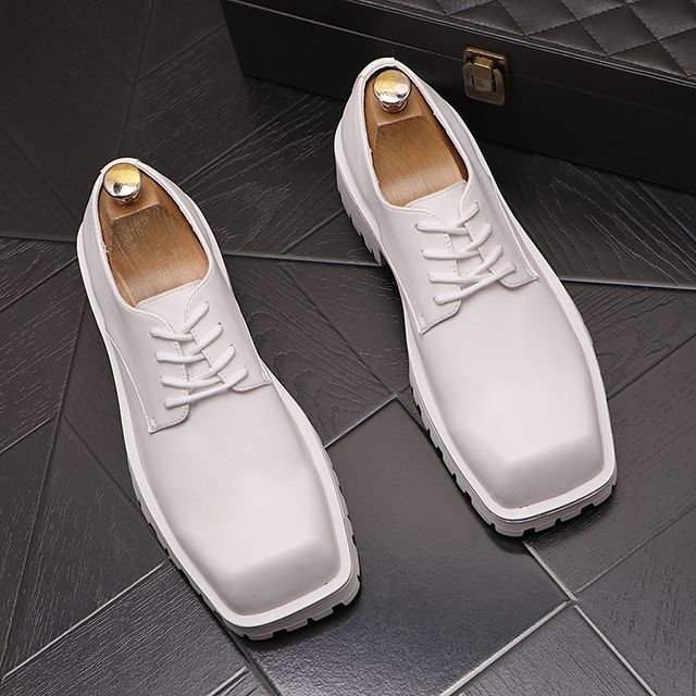 Mr Ozera-Square-Toe Lace-Up Shoes