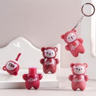 MANSLY - Huggable Bear Keychain Airy Mist Lip Mud - 4 Colors