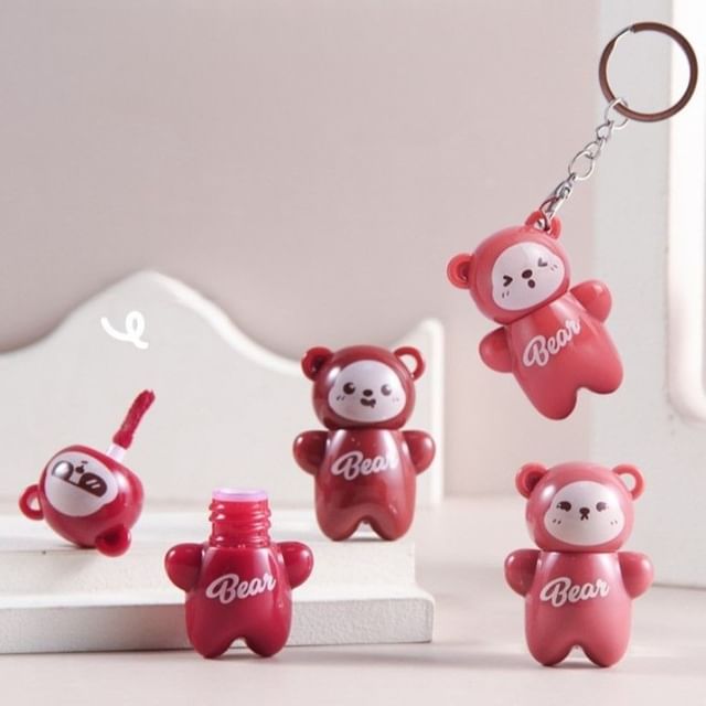 MANSLY - Huggable Bear Keychain Airy Mist Lip Mud - 4 Colors | YesStyle