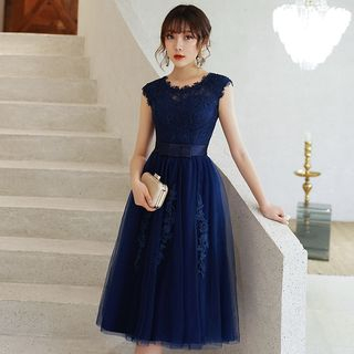 Wonhi - Lace Sleeveless A-Line Cocktail Dress | YesStyle