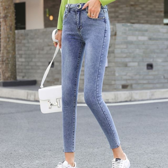Everose-Mid Rise Skinny Cropped Jeans