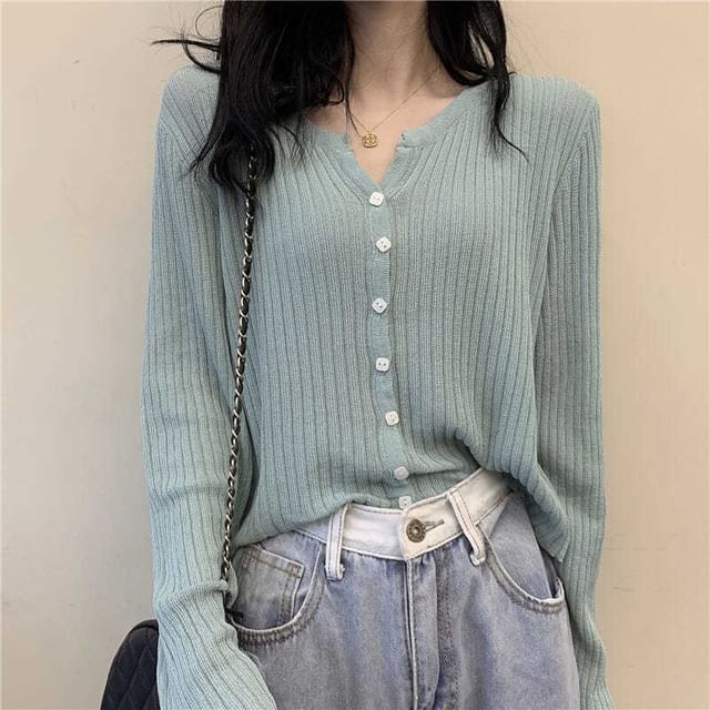 Sisyphi-Button-Up Plain Cardigan