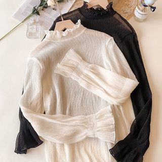 chiffon turtleneck blouse