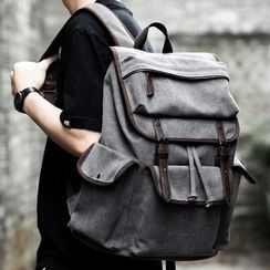 Moyyi - Flap Buckled Laptop Backpack Moyyi - Flap Buckled Laptop Backpack