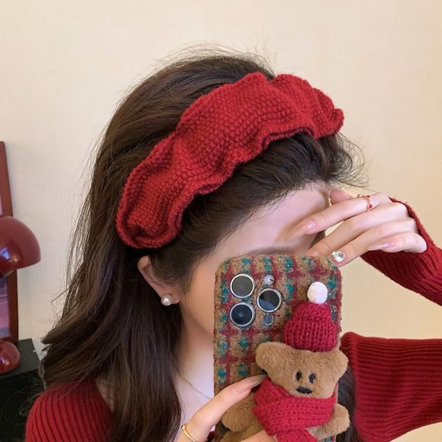 enthice-Ruffle Trim Knit Headband