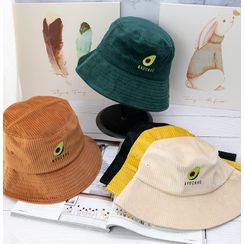 riverain - Avocado Embroidered Corduroy Bucket Hat riverain - Avocado Embroidered Corduroy Bucket Hat