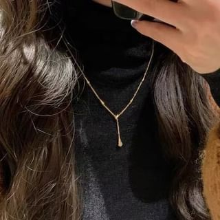 Seirios-Rhinestone Lariat Necklace