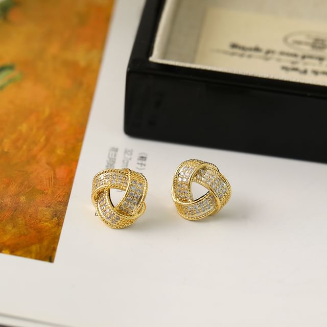 Forainer-Rhinestone Stud Earring