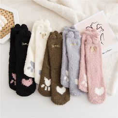 TAHLIA - Coral Fleece Print Socks