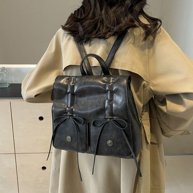 backpack faux leather bows Juicy Couture Miss Bow Mini Backpack, Pink Flash with Embossed Logo & Front Zip Pocket : Clothing, Shoes & Jewelry FAYLE - Bow Faux Leather