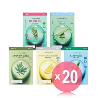 BRING GREEN - Fresh Mask Set - 6 Types (x20) (Bulk Box)