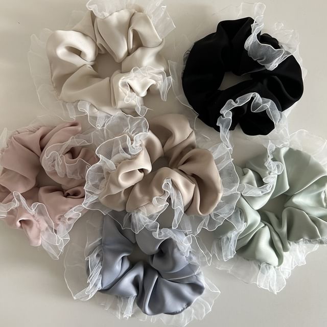 enthice-Mesh Ruffle Scrunchie