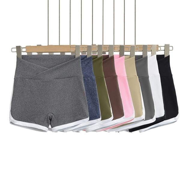 Ulark-Low Rise Plain Asymmetrical Hot Pants