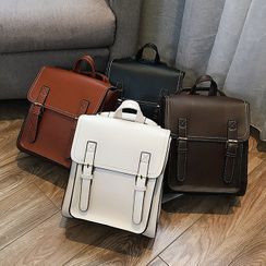 Selinda - Faux Leather Square Backpack Selinda - Faux Leather Square Backpack