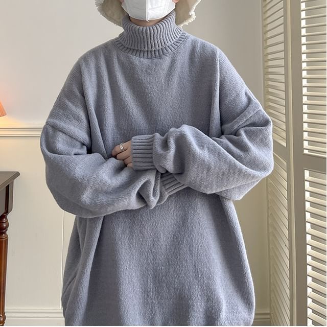 Koiyua-Turtleneck Plain Sweater