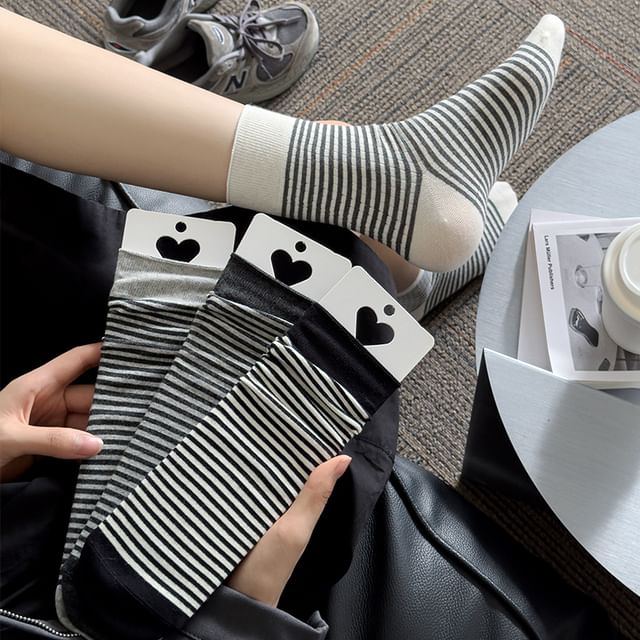 Mimiyu-Striped Socks Set
