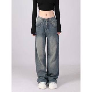 Coline Low Rise Washed Wide Leg Jeans Various Designs